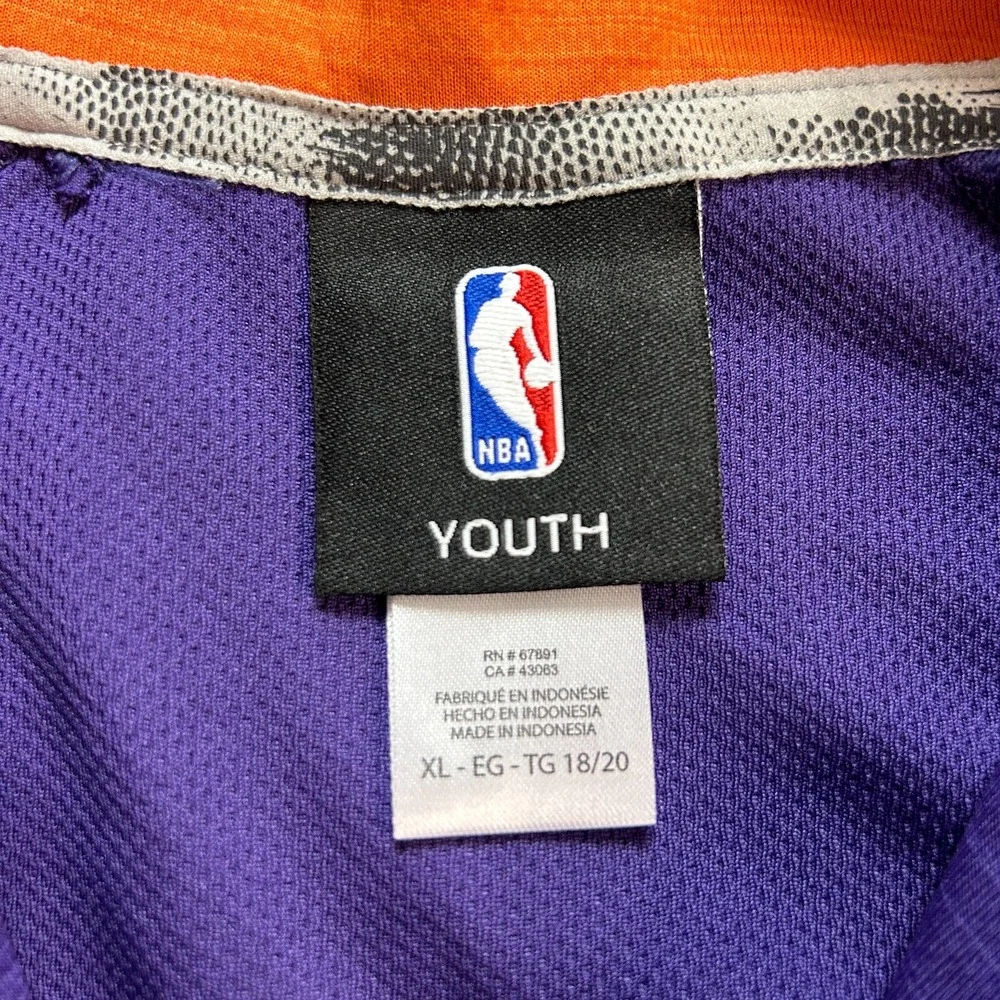 Phoenix Suns New NBA Jacket 1/4 Zip Team Purple Orange Pullover Youth XL‎ 18/20